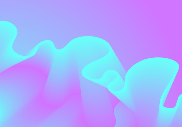 Abstrakte weiche Farbflüssigkeitswelle. Duotone geometrische Kompositionen mit 3D-Flussform mit Farbverlauf.