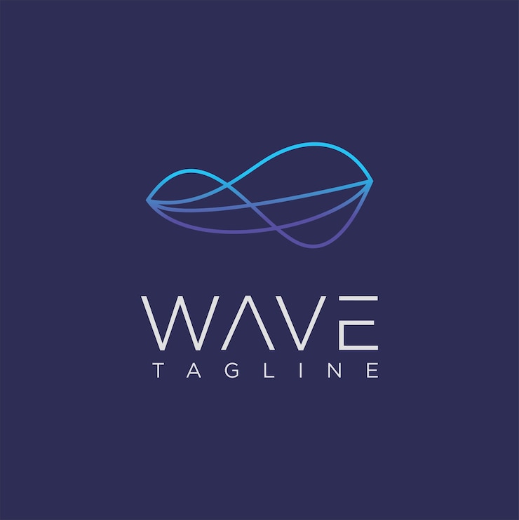 Vektor abstrakte wellenfluss-logo-linie