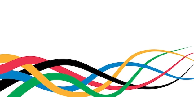 Abstrakte wellenförmige Streifen auf einem weißen Hintergrund Banner der Olympischen Spiele Vektorillustration