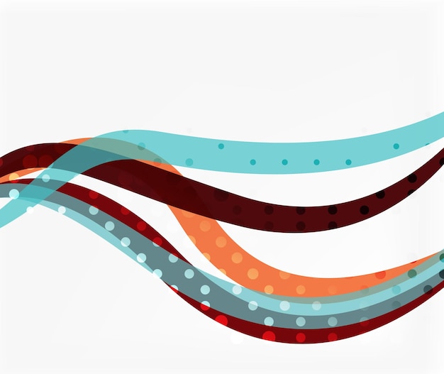 Abstrakte wellenlinien mit transparenten punkten. vektorvorlagenhintergrund für workflow-layout-diagramm-nummernoptionen oder webdesign