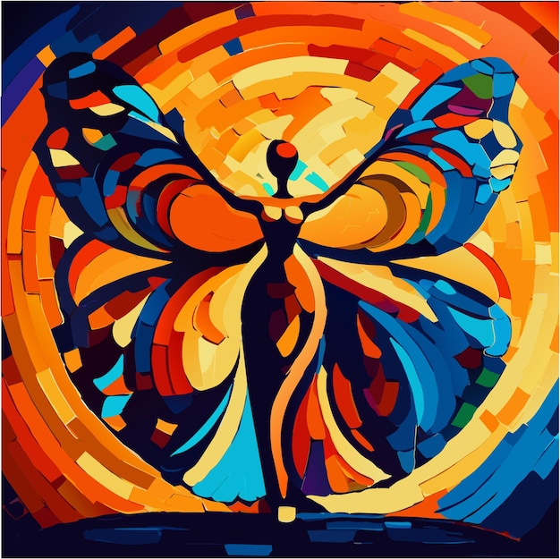 Abstrakte, wirbelnde Ölfarbe „Schmetterlingssymphonie“.