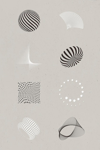 Abstrakter 3D-Design-Elemente-Sammlungsvektor