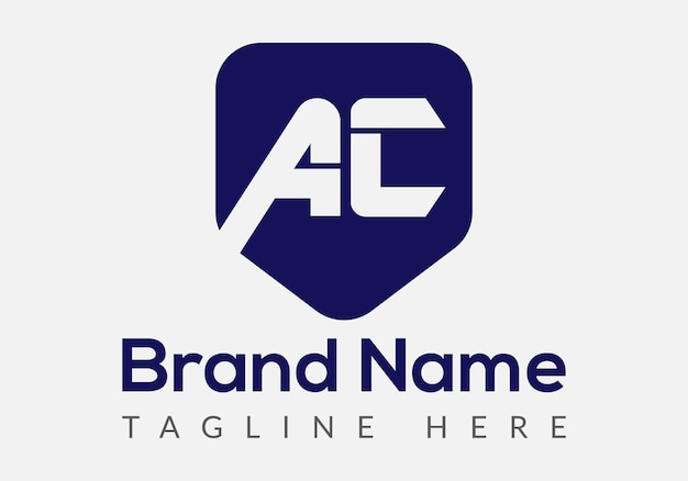 Abstrakter ac-buchstabe modernes anfangsbuchstaben-logo-design