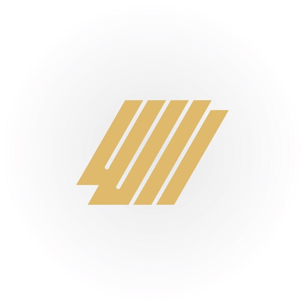 Abstrakter Anfangsbuchstabe WI oder IW-Logo in Goldfarbe isoliert auf weißem Hintergrund