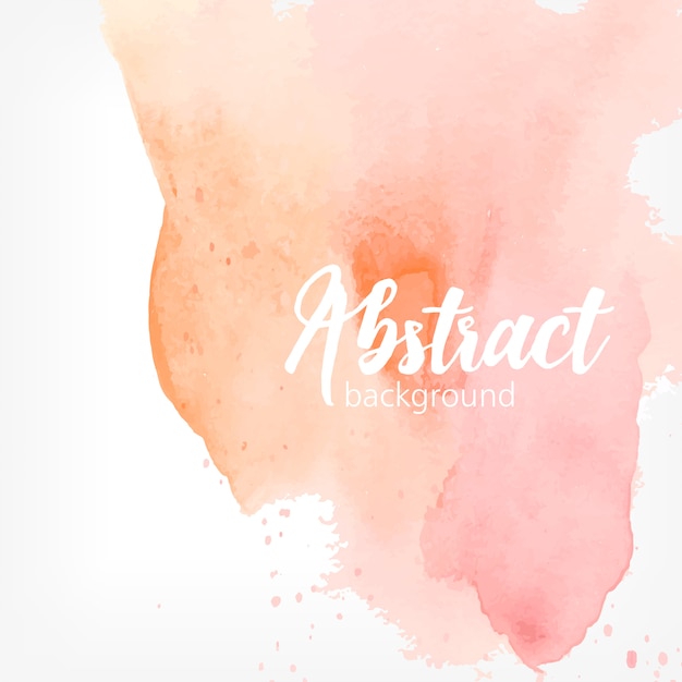 Abstrakter Aquarellfleck. Pfirsich- und rosa Pastellfarben. Kreativer realistischer Hintergrund mit Platz für Text.