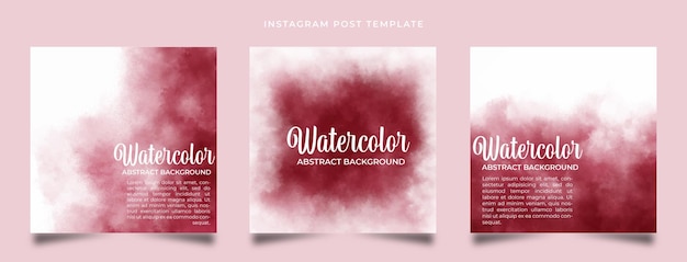 Abstrakter aquarellhintergrund der instagram-postschablone