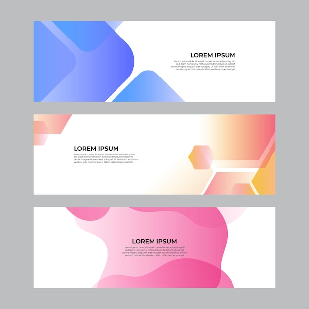 Abstrakter Banner-Design-Web-Vorlagensatz. Horizontales Header-Webbanner. Vektor abstrakte Grafik-Design-Banner-Muster-Hintergrund-Vorlage.