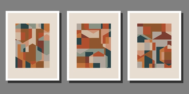 Abstrakter Bauhaus-geometrischer Musterhintergrund-Vektorkreis