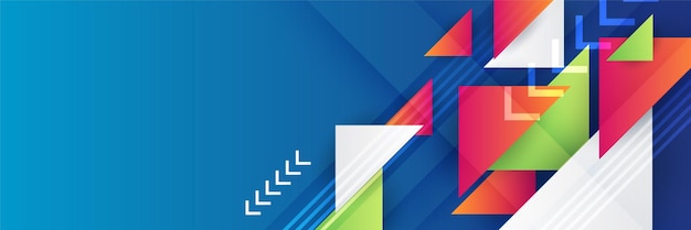 Abstrakter blauer bunter Bannerhintergrund Farbverlauf dynamisch lebendiger geometrischer Vektor abstraktes Grafikdesign Bannermuster Hintergrundvorlage Web Landing Page
