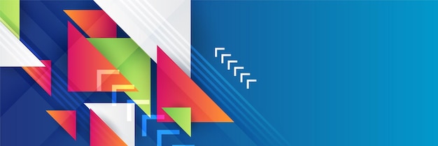 Abstrakter blauer bunter Bannerhintergrund Farbverlauf dynamisch lebendiger geometrischer Vektor abstraktes Grafikdesign Bannermuster Hintergrundvorlage Web Landing Page