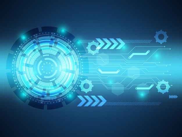 Abstrakter blauer futuristischer Cyber-Technologiehintergrund