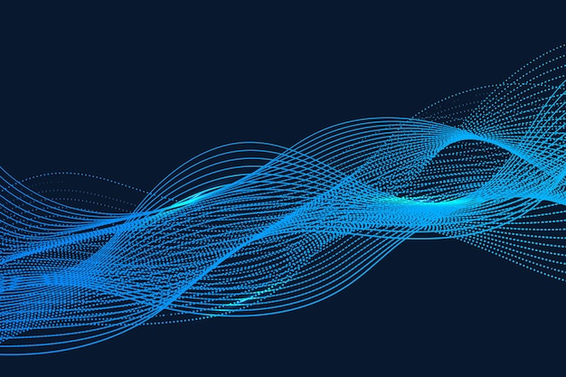 Abstrakter blauer Hintergrund mit dynamischer Wellenlinie