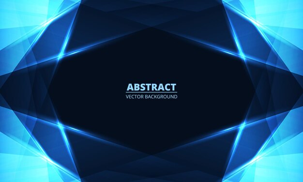 Abstrakter blauer Hintergrund mit geometrischen dynamischen leuchtenden Linien