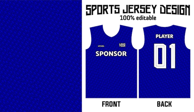 Vektor abstrakter blauer hintergrund-trikot-design für sportuniform