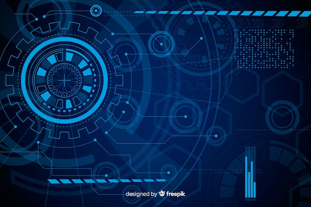 Abstrakter blauer hud technologiehintergrund