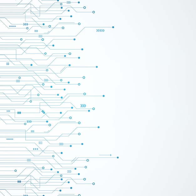Vektor abstrakter blauer technologieleiterplattenmusterhintergrund