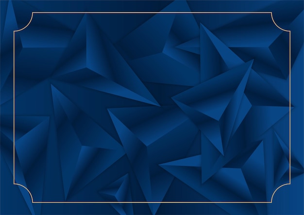 Vektor abstrakter blauer und goldener hintergrund. luxuriöser marineblauer hintergrund kombiniert mit leuchtenden goldenen linienelementen. überlappendes strukturiertes hintergrunddesign für banner, poster, präsentationsdesign, flyer