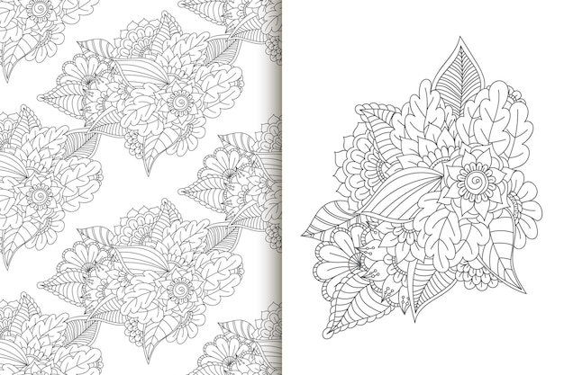 Abstrakter Blumenstrauß mit nahtlosem Muster Blumenhintergrundsatz
