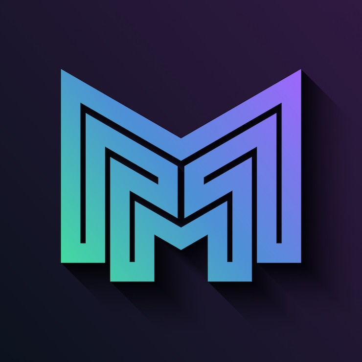 Abstrakter Buchstabe M Logo