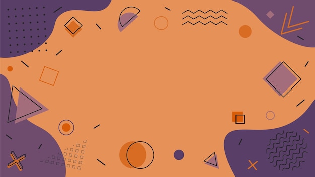 Abstrakter bunter Hintergrund Geometrische Elemente Halloween-Farbe Memphis Fluid formt unheimlich unheimlich