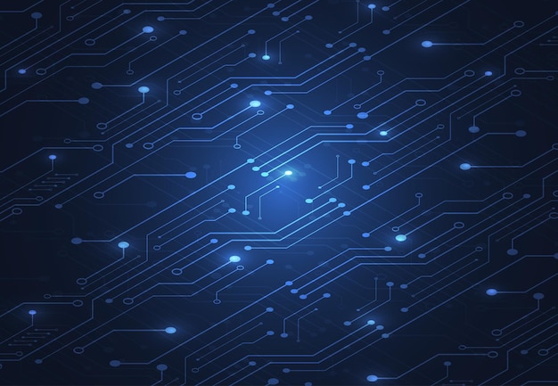 Abstrakter digitaler Hintergrund mit Technologie-Leiterplattenbeschaffenheit. Abbildung der elektronischen Hauptplatine. Kommunikations- und Engineering-Konzept. Vektor-Illustration