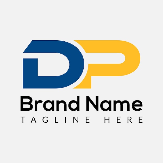 Abstrakter DP-Buchstabe, modernes Anfangsbuchstaben-Logo-Design