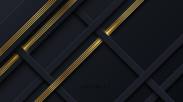 Abstrakter dunkler Hintergrund mit diagonalen goldenen Linien