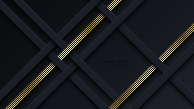 Abstrakter dunkler Hintergrund mit diagonalen goldenen Linien
