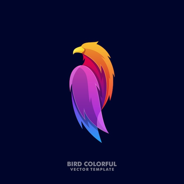 Abstrakter eagle colorful illustration logo template