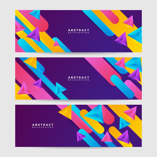 Abstrakter farbenfroher Bannerhintergrund Dynamisches strukturiertes geometrisches Element Moderne Gradientenlicht-Vektorillustration Vektor abstrakte Grafikdesign-Bannermuster-Hintergrund-Webvorlage