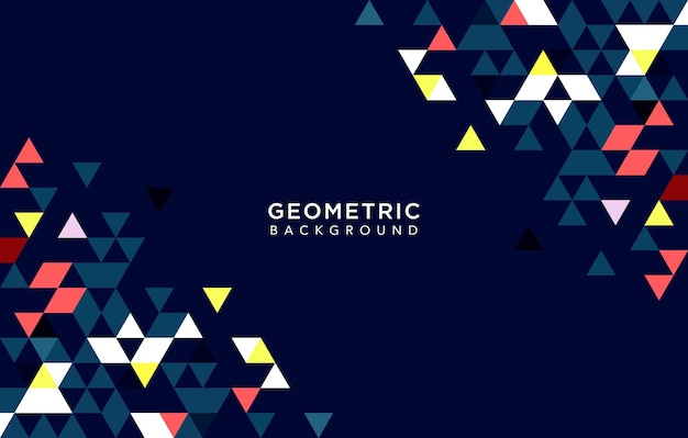 Abstrakter farbenfroher blauer geometrischer Hintergrund mit Dreiecksformen