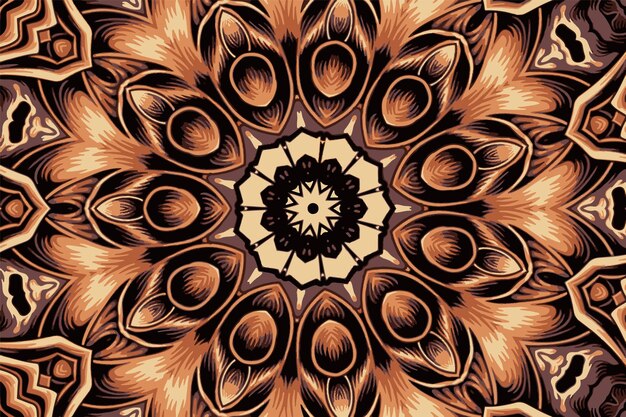 Abstrakter festlicher bunter Blumenmandalavektor ethnisches Boho-Muster
