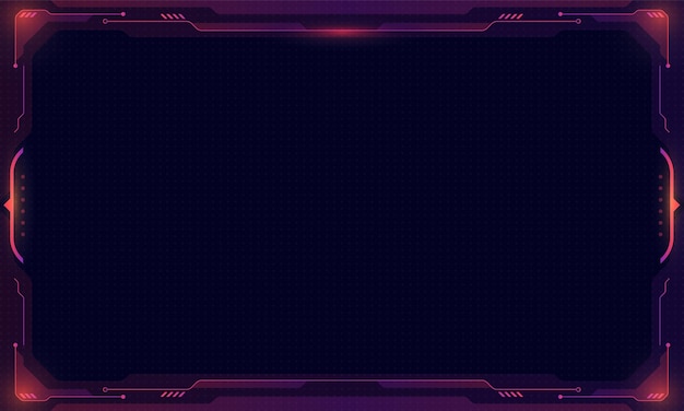 Abstrakter futuristischer hintergrund des glühenden technologie-sci-fi-rahmens hud ui