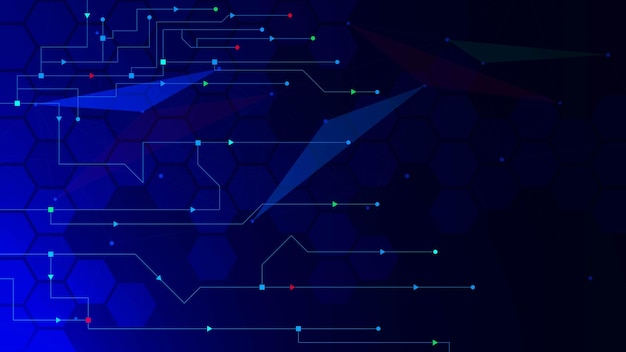 Abstrakter futuristischer Technologiehintergrund mit Leiterplatten-Netzwerkverbindungskonzeptdesign