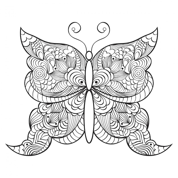 Abstrakter Gekritzelschmetterling