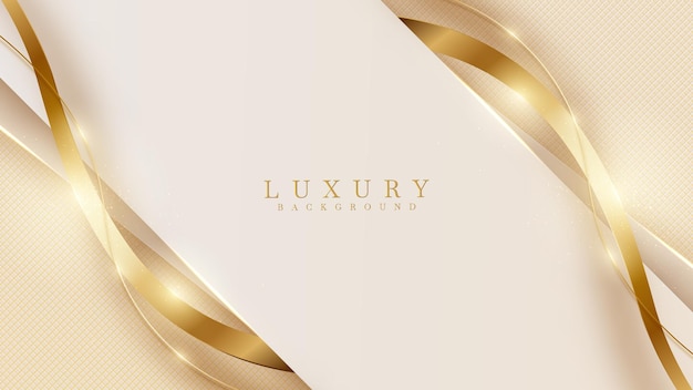Vektor abstrakter gelber luxushintergrund mit goldener linie