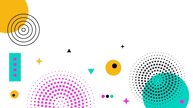 Abstrakter geometrischer Hintergrund mit Kreisen, Punkten und Sternen