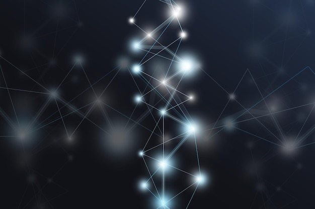 Abstrakter geometrischer Hintergrund mit leuchtenden Verbindungspunkten und Linien