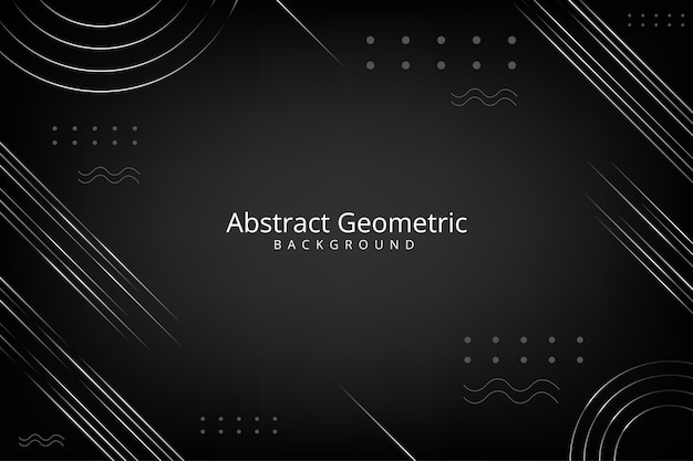 Abstrakter geometrischer hintergrund mit memphis-element auf schwarz