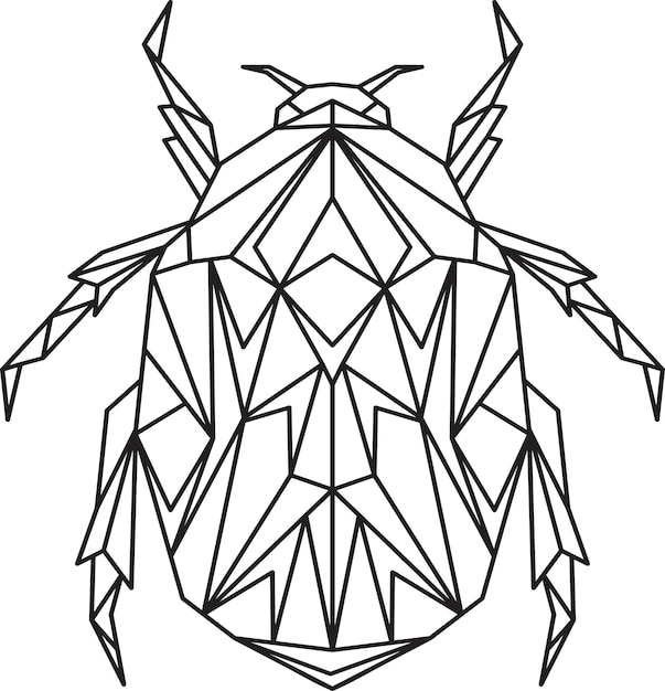 Abstrakter geometrischer Käfer zum Schneiden auf einem Plotter