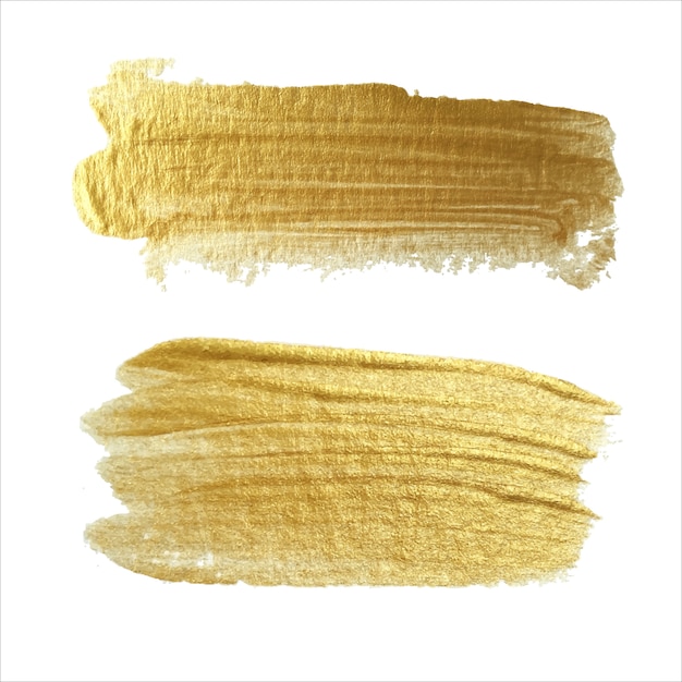 Abstrakter goldener Pinsel streicht Textur. Handgemacht.