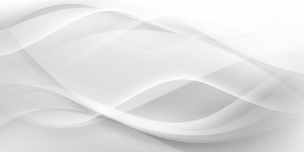 Abstrakter grauer und weißer Wellenhintergrund mit Vektorillustration