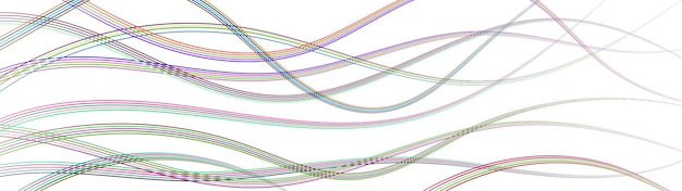 Vektor abstrakter hintergrund aus gewellten, ineinander verschlungenen farbigen linien auf weiß