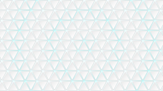 Abstrakter hintergrund aus weißen dreiecksfliesen mit hellblauen lücken dazwischen