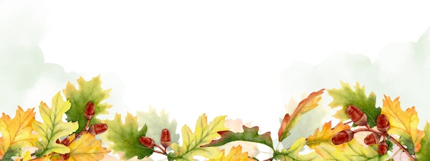 Abstrakter hintergrund des aquarellherbstes mit saisonblättern