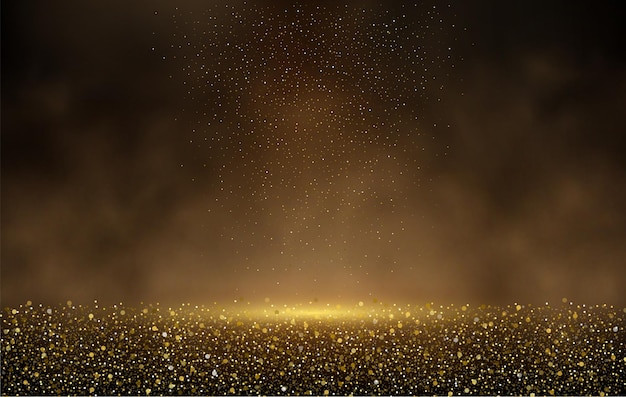 Abstrakter Hintergrund Ein goldener Glanz mit magischem Staub
