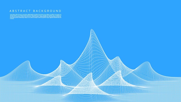 Abstrakter hintergrund für die verwendung von informations- und technologiethemen mit net white mountain shape