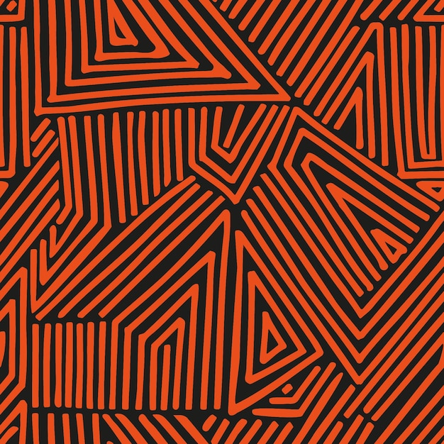 Abstrakter hintergrund im mexikanischen stil nahtloser vektor-muster-illustration schwarz-orange-farben