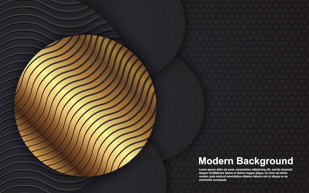 Abstrakter hintergrund luxus schwarz und goldene farbe modern