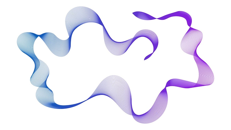 Vektor abstrakter hintergrund mit blauen und purpurroten wellensteigungslinien auf weißem hintergrund. moderner technologiehintergrund, wellendesign. vektorillustration